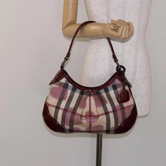 BURBERRY Nova Check Shoulder Bag PVC Beige Auth 140319 - Picture 1 of 16